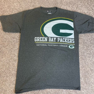 Green Bay Packers Team Apparel Mens Short Sleeve Gray Football NFL Logo L